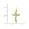 14k Yellow Gold Solid & High Polished Small Laser Designed Passion Cross Charm