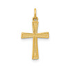 14k Yellow Gold Solid & Textured Small Latin Cross Charm