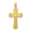10k Yellow Gold Polished & Textured Cross Crucifix Pendant