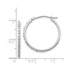 14k White Gold Round Diamond Small 26mm Circle Hinged Hoop Earrings 0.01 Ct.
