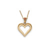 Sterling Silver Yellow Finish Ruby & Diamond Cut Out Heart 18" Necklace 0.02 Tcw