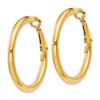 Italian 14k Yellow Gold 3mm x 33mm Hollow Tube Round Omega Hoop Earrings