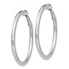 Italian 14k White Gold 3mm x 42mm Hollow Tube Round Omega Hoop Earrings