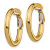 Italian 14k Yellow Gold Hollow 3mm x 22mm Small Round Tube Omega Hoop Earrings