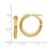 Italian 14k Yellow Gold Hollow 3mm x 22mm Small Round Tube Omega Hoop Earrings