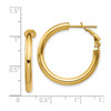 Italian 14k Yellow Gold Hollow 3mm x 27mm Small Round Tube Omega Hoop Earrings