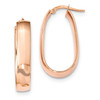 Italian 14k Rose Gold High Polish 2mm x 31mm Hinged 'U' Oval Hoop Earrings