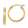 Italian 14k Yellow Gold High Polished 3mm Medium Knife Edge Hoop Earrings
