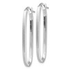 Italian 14k White Gold High Polish & Satin 2mm x 38mm Square Oval Hoop Earrings