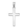 10k White Gold Polished Beveled w/ Square TIps Small 23mm Latin Cross Pendant