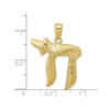 10k Yellow Gold Small 29mm Textured Domed Long Life Jewish Chi Pendant