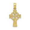 10k Yellow Gold Textured Mini Eternity Circle on Celtic Cross Pendant