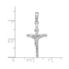 10k White Gold Medium 30mm Stick Style INRI Crucifix Cross Pendant