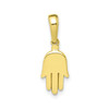 10k Yellow Gold Mini 18mm Plain High Poplished Solid Hamsa Pendant