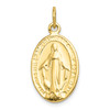 10k Yellow Gold Small 25mm Mary Miraculous Oval Medal Pendant