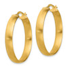 Italian 14k Yellow Gold Medium 5mm x 31mm Satin Finish Hinged Hoop Earrings