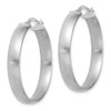 Italian 14k White Gold Medium 5mm x 31mm Satin Finish Hinged Hoop Earrings