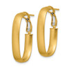 Italian 14k Yellow Gold Small 5mm x 29mm Satin Finish Omega Oval Hoop Earrings