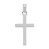 10k White Gold High Polished Small 3D Block Latin Cross Pendant