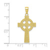 10k Yellow Gold Textured Finish Large Celtic Cross w/ Eternity Circle Pendant