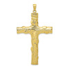 10k Yellow Gold Extra Large Textured 2D Nugget Style Cross Pendant