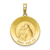 10k Yellow Gold Polished & Satin Pray For Us Saint Anthony Round Medal Pendant