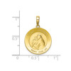 10k Yellow Gold Polished & Satin Pray For Us Saint Anthony Round Medal Pendant