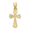 10k Yellow Gold Polished & Textured Small Size Double Cross Pendant