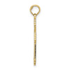 10k Yellow Gold High Polished & Textured Cut Out Stripes Cross w/ Heart Pendant