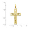 10k Yellow Gold Polished & Textured Cut Out Hearts I Love Jesus Crucifix Pendant
