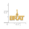 14k Yellow Gold Polished Children's Brat Charm Kids Pendant 12mm x 15mm