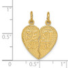 14k Yellow Gold Children's Best Siste Break Apart Charm Kids Pendant 24mm x 17mm