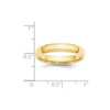 10K Yellow Gold 4mm Bevel Edge Comfort Fit Wedding Band Solid Ring Sizes 4 - 14