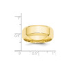 10K Yellow Gold 8mm Bevel Edge Comfort Fit Wedding Band Solid Ring Sizes 4 - 14