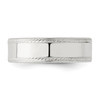 Sterling Silver Standard Fit Unisex 6mm Design Edge Wedding Band Sizes 4 - 12
