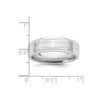 Sterling Silver Polished 6mm Grooved Wide Center Wedding Band Sizes 7 to 13.5