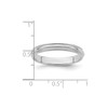 Sterling Silver Polished Unisex 3mm Milgrain Half Round Wedding Band Sz 4 - 13.5