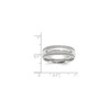 10k White Gold Unisex 7mm Comfort Fit Double Milgrain Wedding Band Sizes 4 to 14