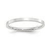 10k White Gold Unisex 2mm Standard Comfort Fit Flat Wedding Band Sizes 4 to 14