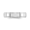 10k White Gold Unisex 5mm Flat w/ Step Down Edge Wedding Band Sizes 4 to 14