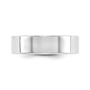 10k White Gold Unisex Polished Lightweight 6mm Flat Wedding Band Sizes 4 to 14