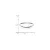 10k White Gold Unisex Polished 2mm Half Round Wedding Band Sizes 4 to 14