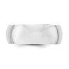 10k White Gold Unisex Polished 8mm Half Round Wedding Band Sizes 4 to 14