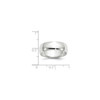 10k White Gold Unisex Lightweight 7mm Half Round Wedding Band Sizes 4 to 14