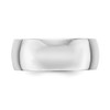 10k White Gold Unisex Lightweight 8mm Half Round Wedding Band Sizes 4 to 14