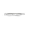 Platinum Solid Unisex Standard Fit 2mm Half Round Wedding Band Sizes 4 to 12