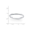 Platinum Unisex Featherweight Standard Fit 3mm Half Round Wedding Band Sz 4 - 12