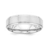 14k White Gold Heavyweight 6mm Satin Flat w/ Step Edge Wedding Band Sz 7 to 13.5