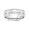 14k White Gold Heavyweight 6mm Satin Double Grooved Wedding Band Sizes 7 to 13.5
