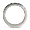 Edward Mirell Titanium 7mm Blue Anodized Wide Grooved Wedding Band Sizes 7 - 13